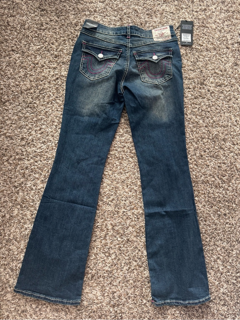 Y2k True Religion Women's Dark Blue Bootcut Jeans
